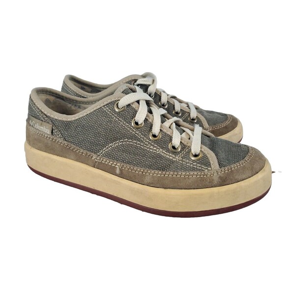 Mens 7.5 Columbia Four Fish Canvas Sneakers BM2030-250 Green - Picture 1 of 12